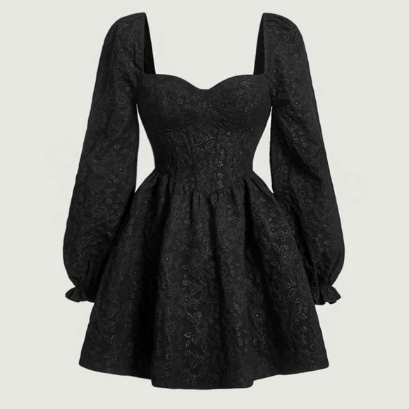 SHEIN | mod | Jacquard Sweetheart Dress - Picture 2 of 3